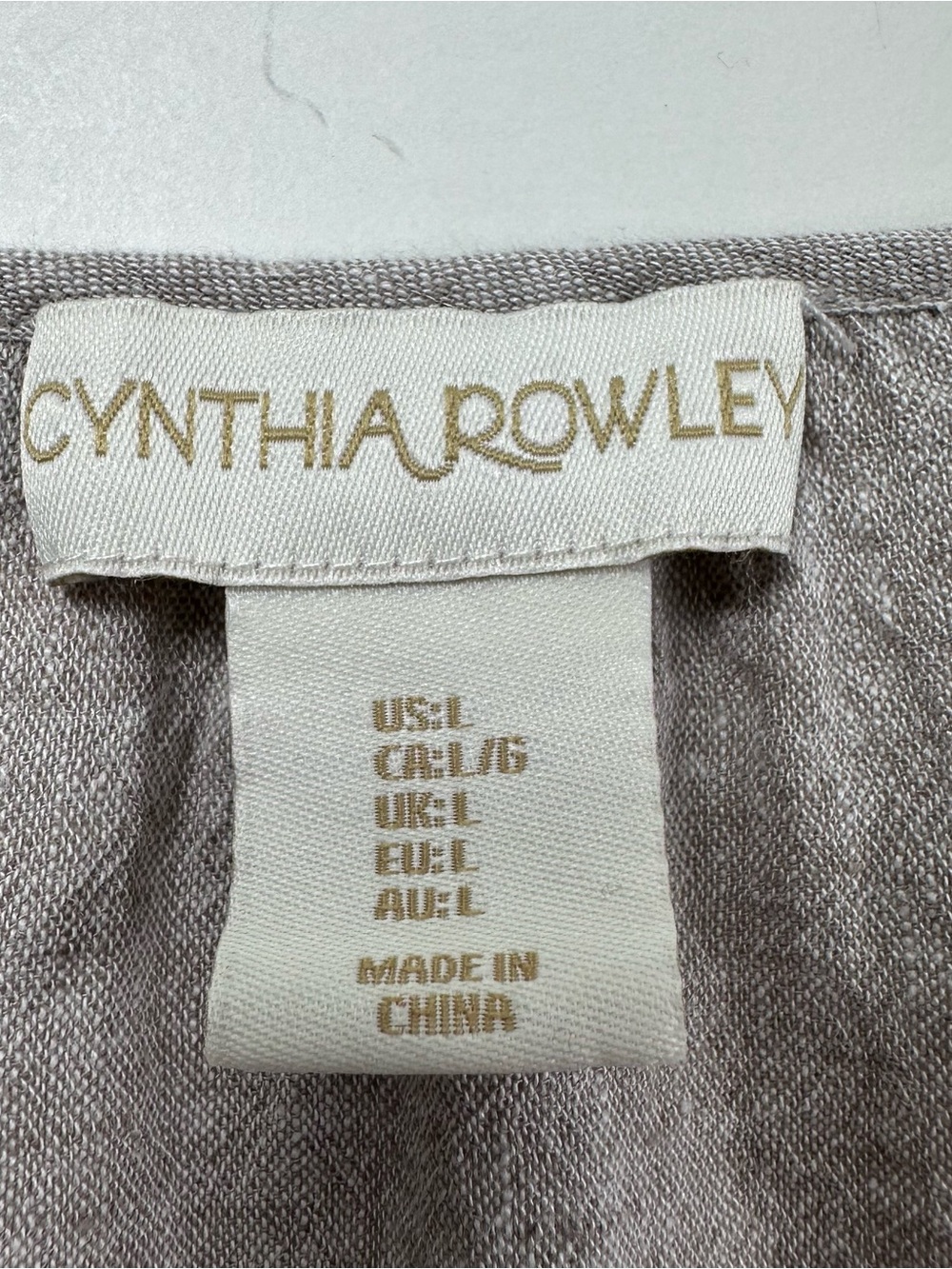 Cynthia Rowley Neutral Taupe Linen Blend Top - Picture 4 of 8